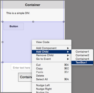 Adding a control to a container wrapper.